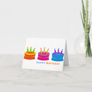 Colourful Birthday Cakes Corporate Greeting Card