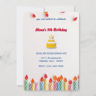 Colourful Birthday Candle Extravaganza! Invitation