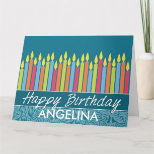 Colourful Birthday Candles with Custom Name Card