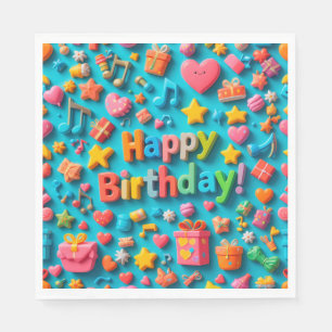 Colourful Birthday Celebration Elements Napkin