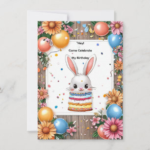 Colourful Birthday Celebration Frame Invitation