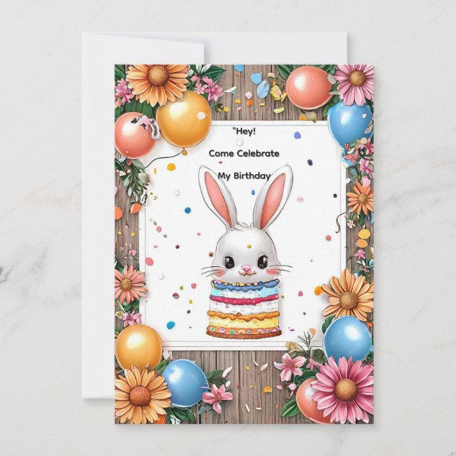 Colourful Birthday Celebration Frame Invitation (Front)