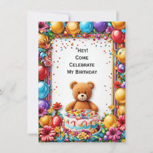 Colourful Birthday Celebration Frame Invitation