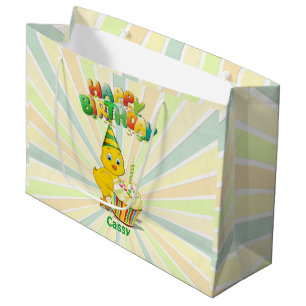 Colourful Birthday Chicken Cartoon Large Gift Bag