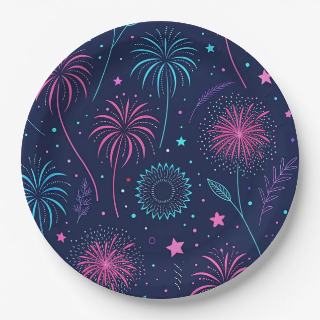Colourful Birthday Energy – Vibrant Pop Art Celebr Paper Plate (Front)