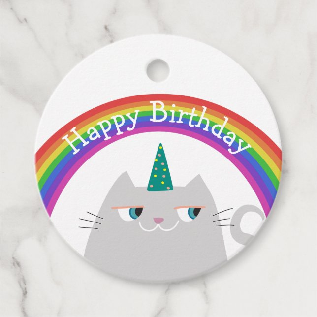 Colourful Birthday Favour Tags (Front)