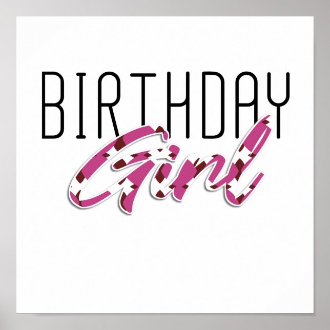 colourful Birthday girl Poster (Front)