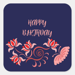 Colourful birthday greeting for mum , dad Sticker