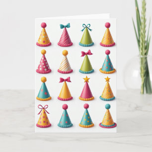 Colourful Birthday Hats Card