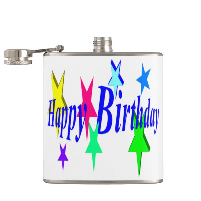 Colourful Birthday Hip Flask (Opened)