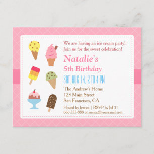 Colourful Birthday, Ice cream party invitations
