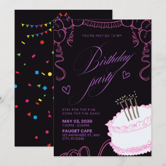 Colourful Birthday Invitation – Fun Party Card