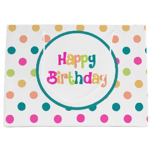 Colourful birthday large gift bag