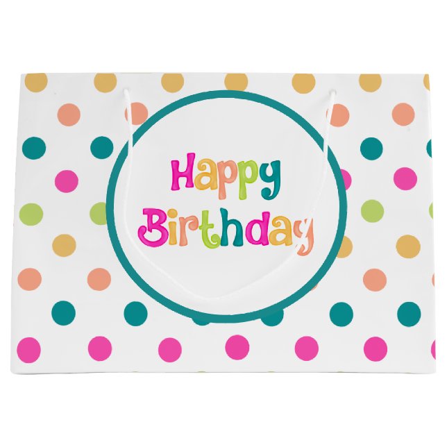 Colourful birthday large gift bag (Front)