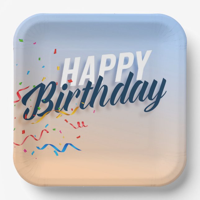 Colourful Birthday Paper Plates (Front)