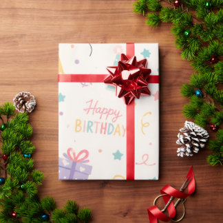 Colourful Birthday Party Gift Wrapping Paper