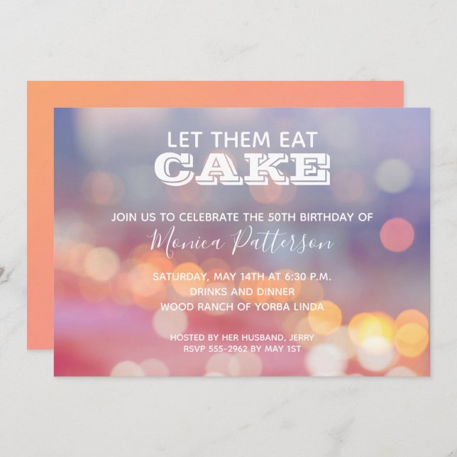 Colourful Birthday Party Invitations (Front/Back)