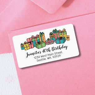 Colourful Birthday Party Return Address Label