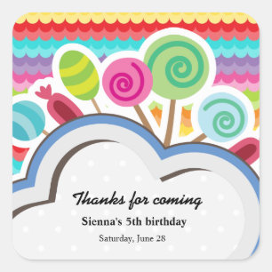 Colourful Birthday Square Sticker