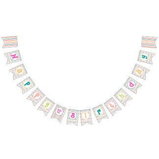 Colourful Birthday Swallowtail Bunting Banner