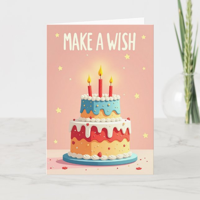 Colourful Birthday Tiered Card (Front)