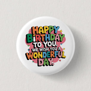 Colourful Birthday Wishes 3 Cm Round Badge