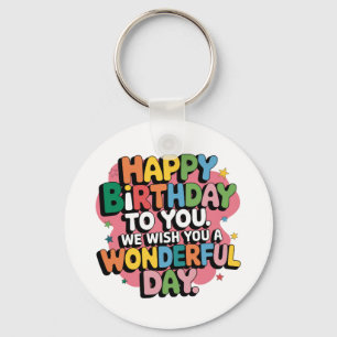 Colourful Birthday Wishes Key Ring