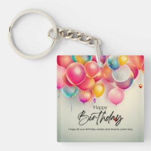 Colourful Birthday Wishes Key Ring