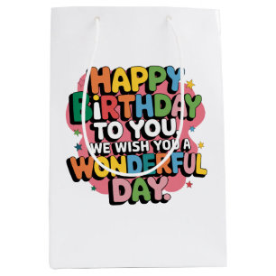 Colourful Birthday Wishes Medium Gift Bag