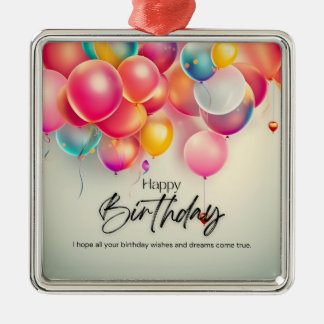 Colourful Birthday Wishes Metal Tree Decoration