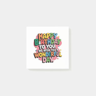Colourful Birthday Wishes Post-it Notes