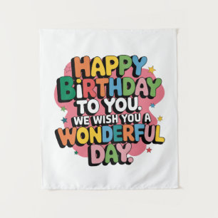 Colourful Birthday Wishes Tapestry