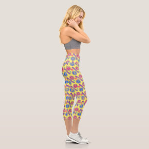 Colourful Bitcoin Pattern Capri Leggings