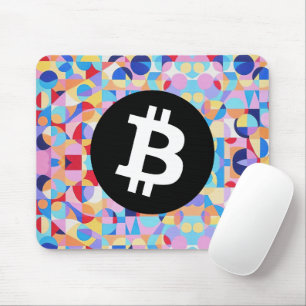 Colourful Bitcoin Pattern Mouse Mat