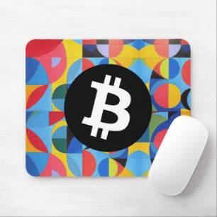 Colourful Bitcoin Pattern Mouse Mat