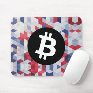 Colourful Bitcoin Pattern Mouse Mat