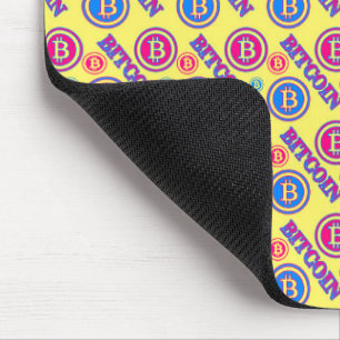 Colourful Bitcoin Pattern Mouse Mat