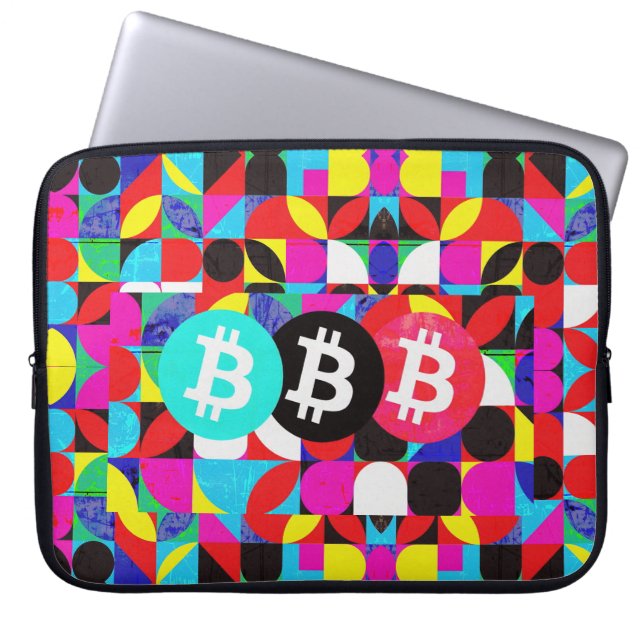 Colourful Bitcoin (Vibrant HD) Laptop Sleeve (Front)