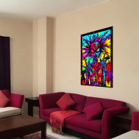 Colourful bizarre demon portrait | AI Art