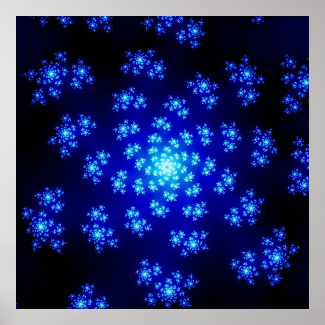 Colourful Black and Blue Fractal Poster (Front)