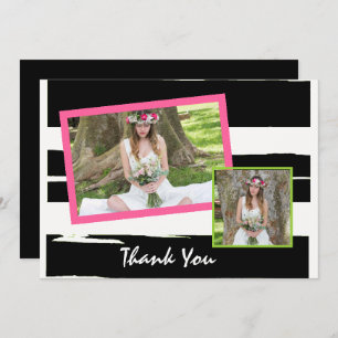 Colourful Black and White Photo Graduation Invitation