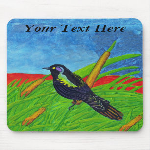 Colourful Black Bird Mousepad