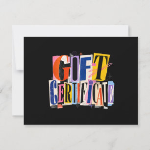 Colourful Black Business Gift Certificate