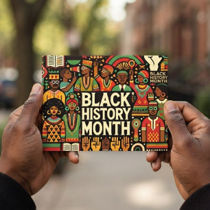 Colourful Black History Month Shows Black Culture Postcard