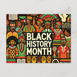 Colourful Black History Month Shows Black Culture Postcard