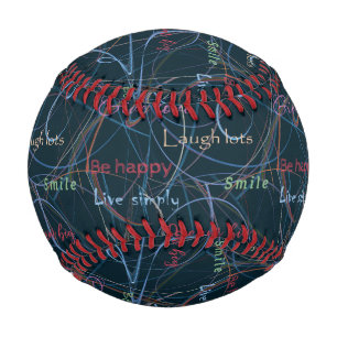 Colourful & Black Lettering & Abstraction Baseball