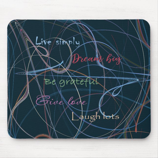 Colourful & Black Lettering & Abstraction Mouse Mat (Front)
