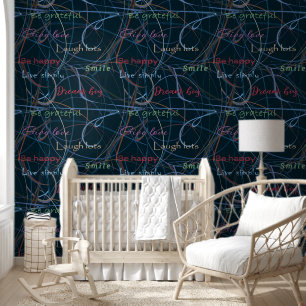 Colourful & Black Lettering & Abstraction Wallpaper