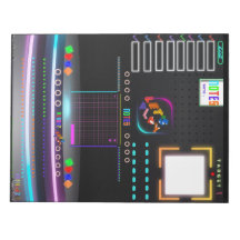 Colourful Black Office School Large Notepad