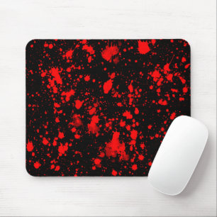 Colourful Black Red Paint Splatter Artistic Splash Mouse Mat